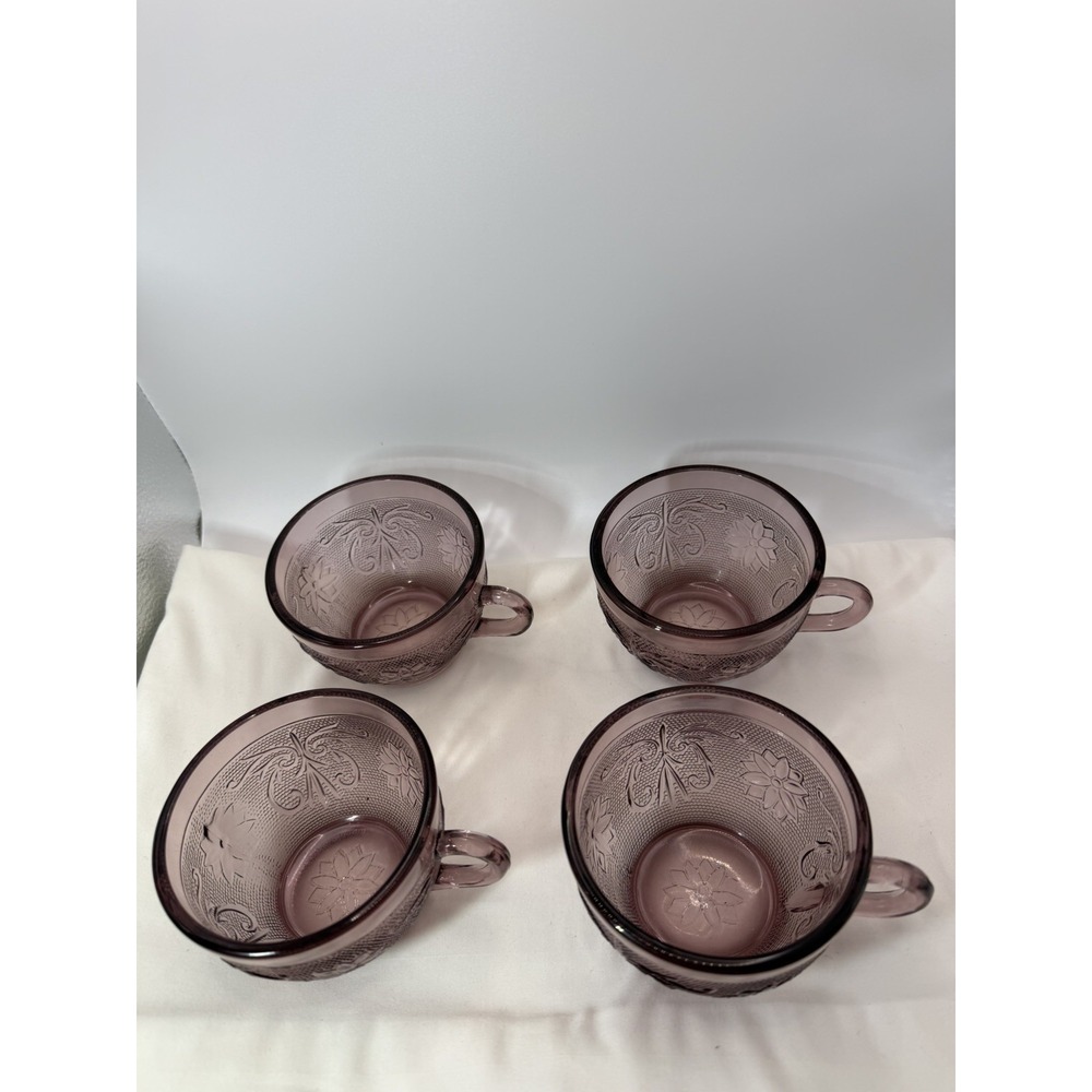 4 PCs- Tiara Sandwich Pattern Plum Amethyst Cups
